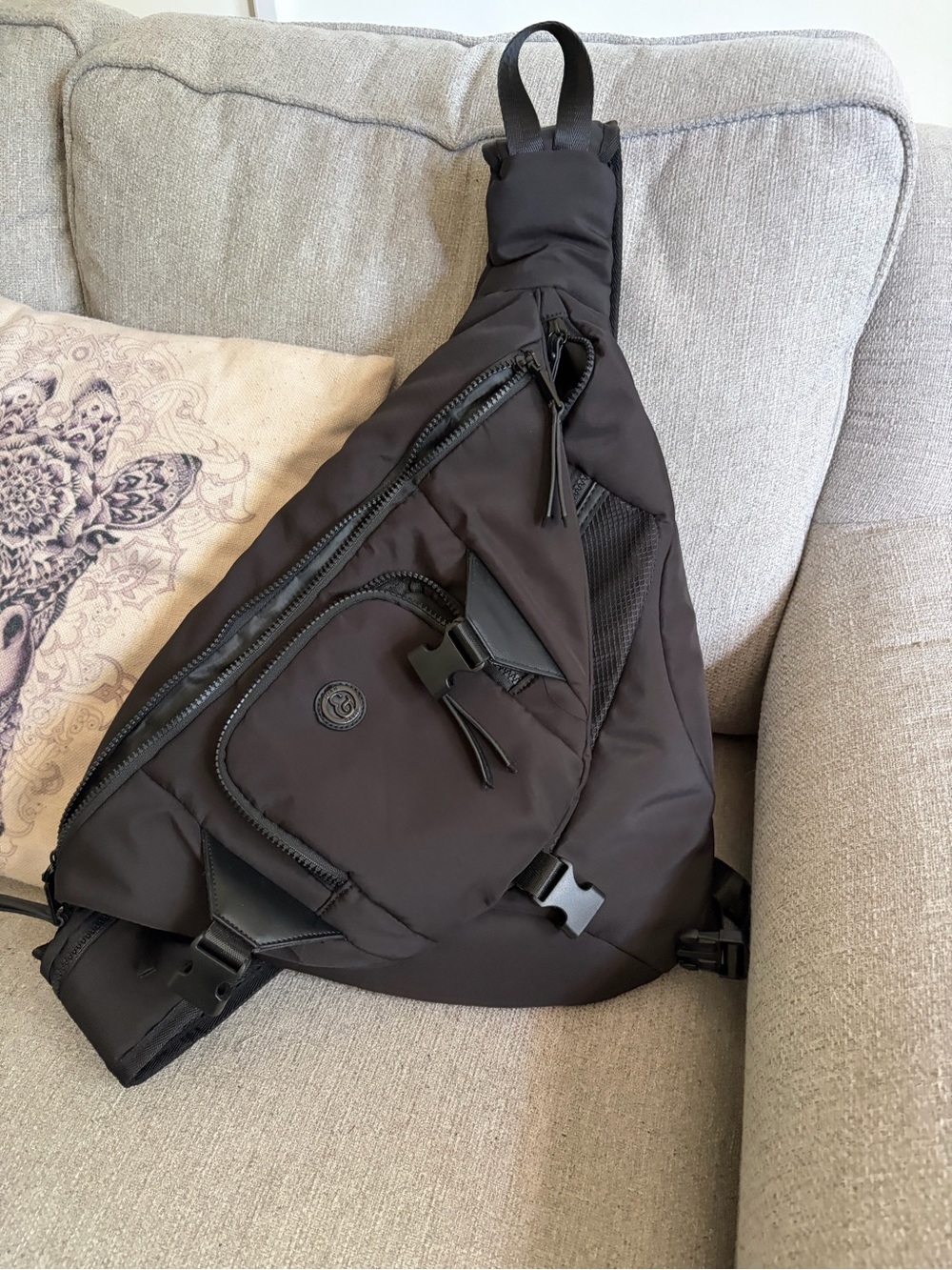 Joan & David Black Sling Backpack Bag - Padded